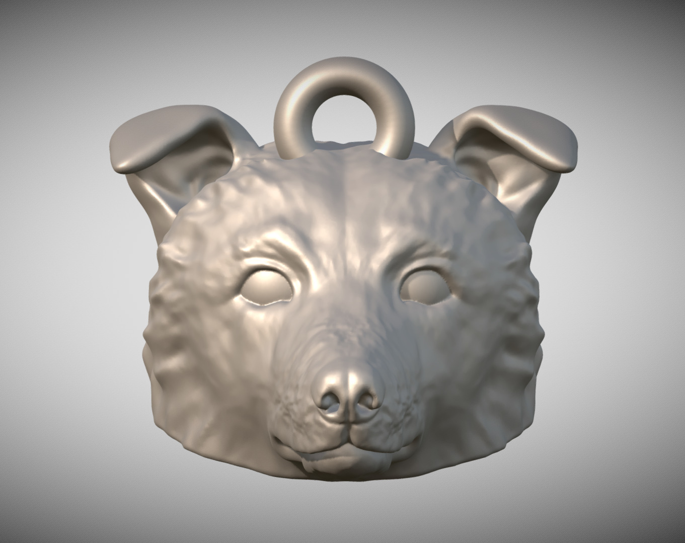 Border Collie dog head key ring for 3D printing 3D print model_1