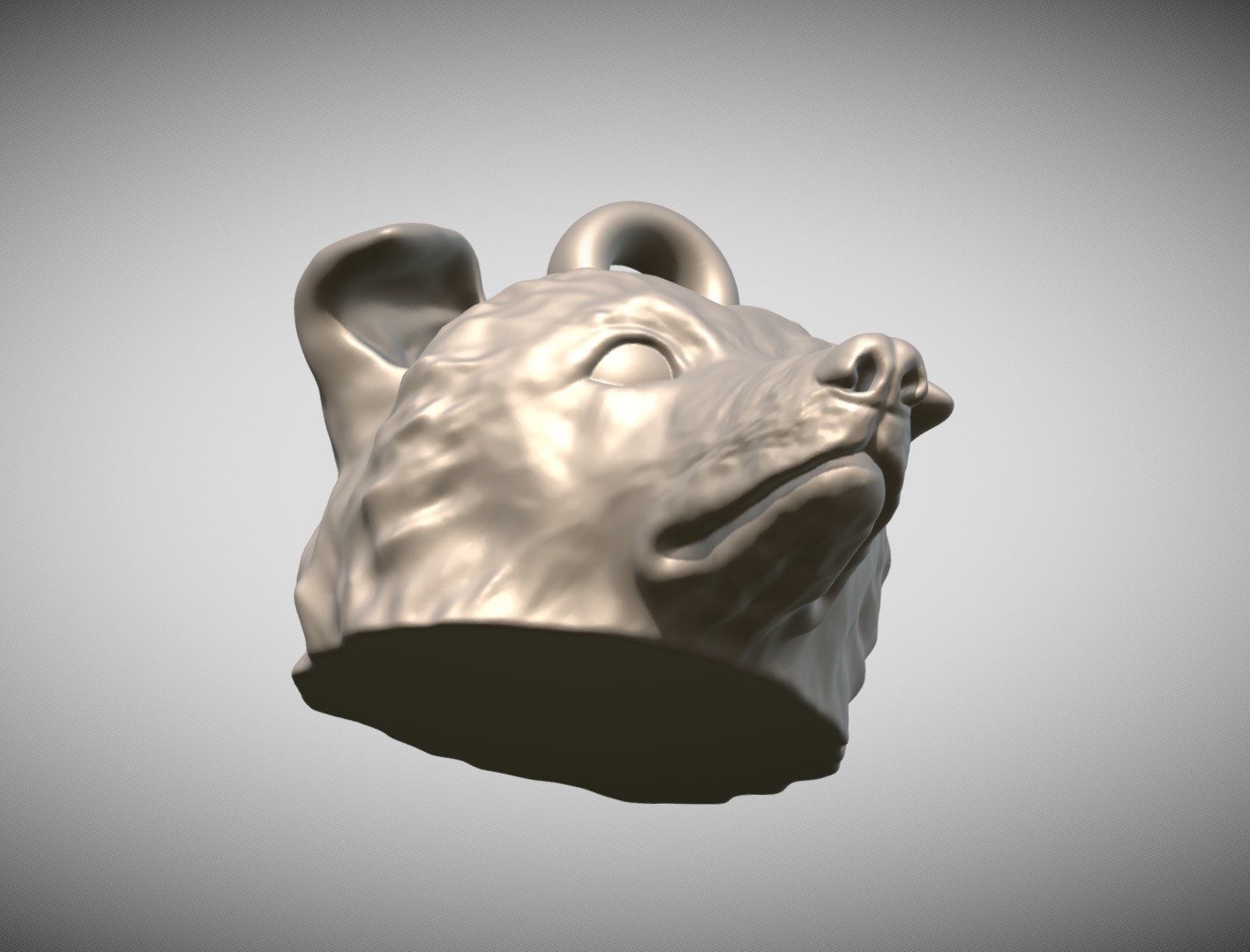 Border Collie dog head key ring for 3D printing 3D print model_9