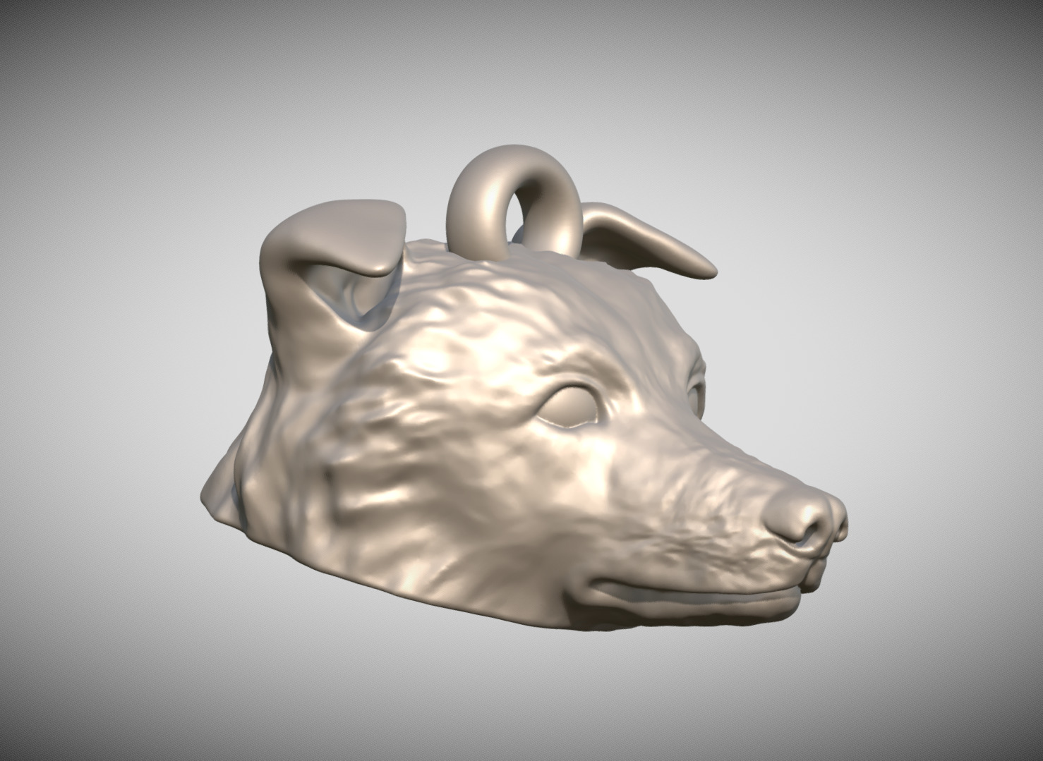 Border Collie dog head key ring for 3D printing 3D print model_6