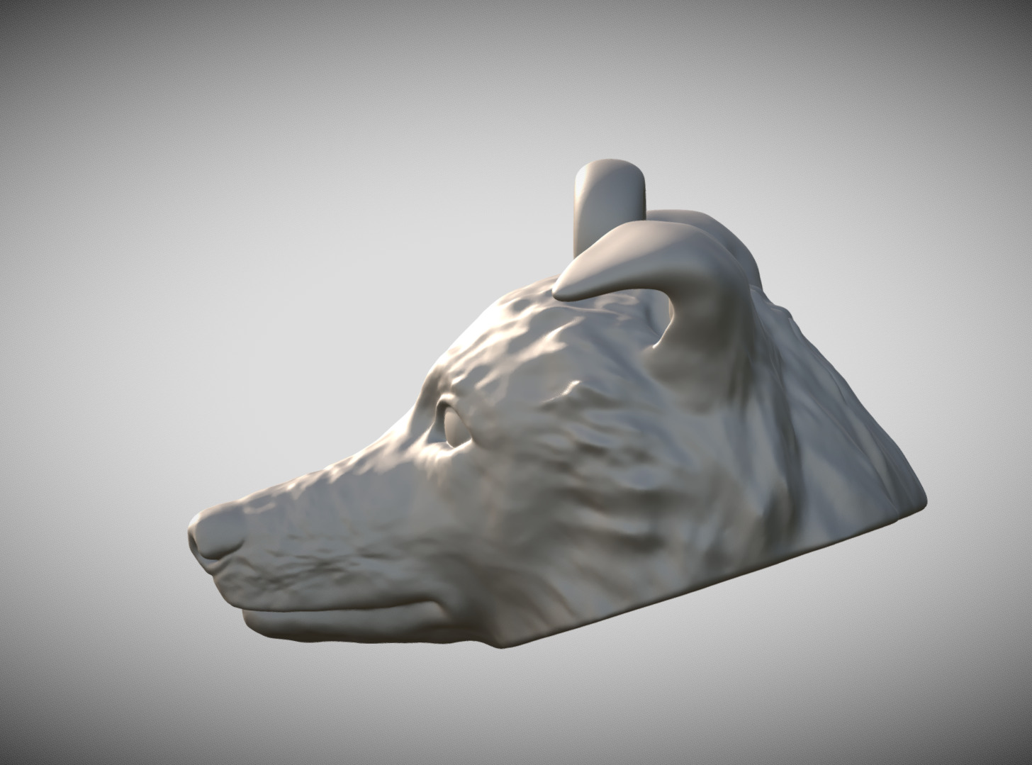 Border Collie dog head key ring for 3D printing 3D print model_3