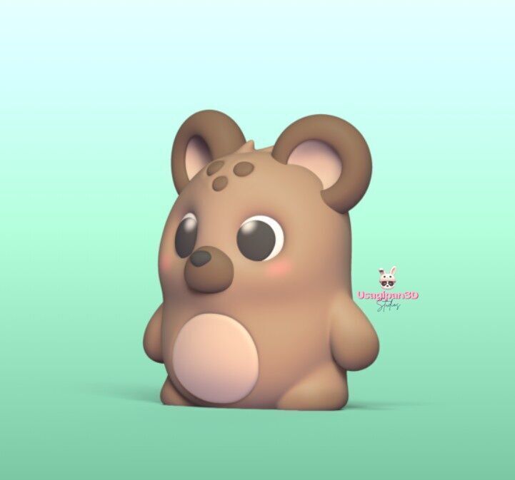 Standing Hyena 3D print model_2