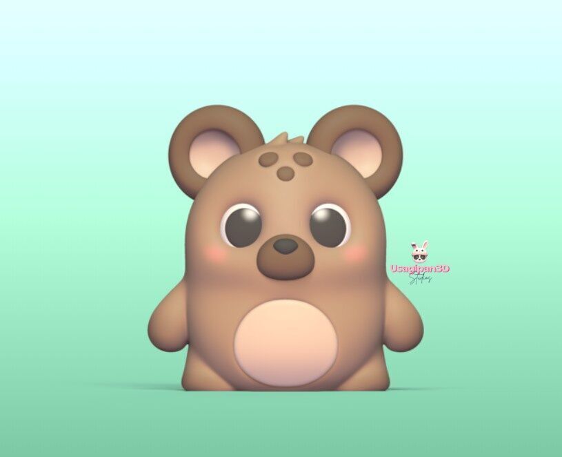 Standing Hyena 3D print model_1