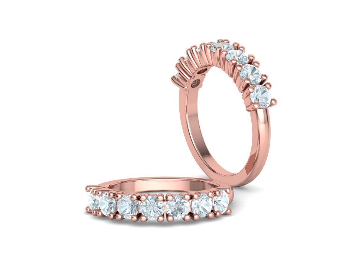 Half Eternity Diamond Ring 7 stone 20 pointers  3dmodel 3D print model_2