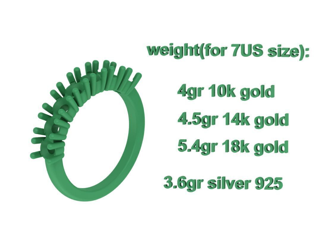 Half Eternity Diamond Ring 7 stone 20 pointers  3dmodel 3D print model_8