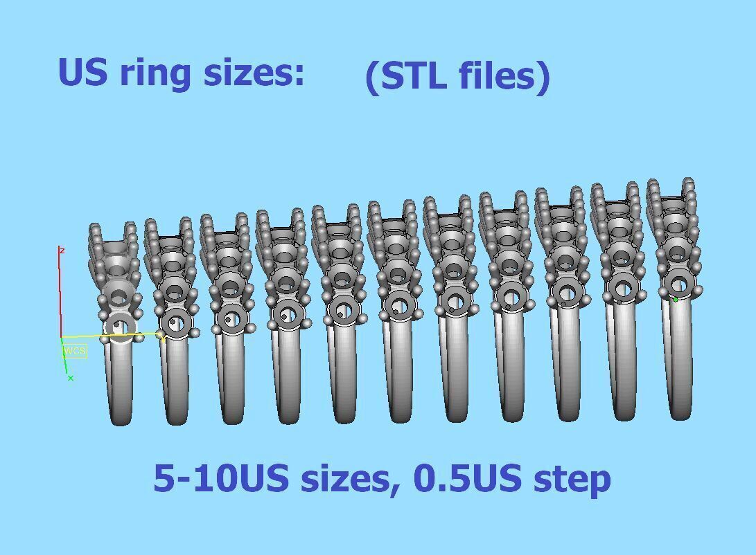 Half Eternity Diamond Ring 7 stone 20 pointers  3dmodel 3D print model_7