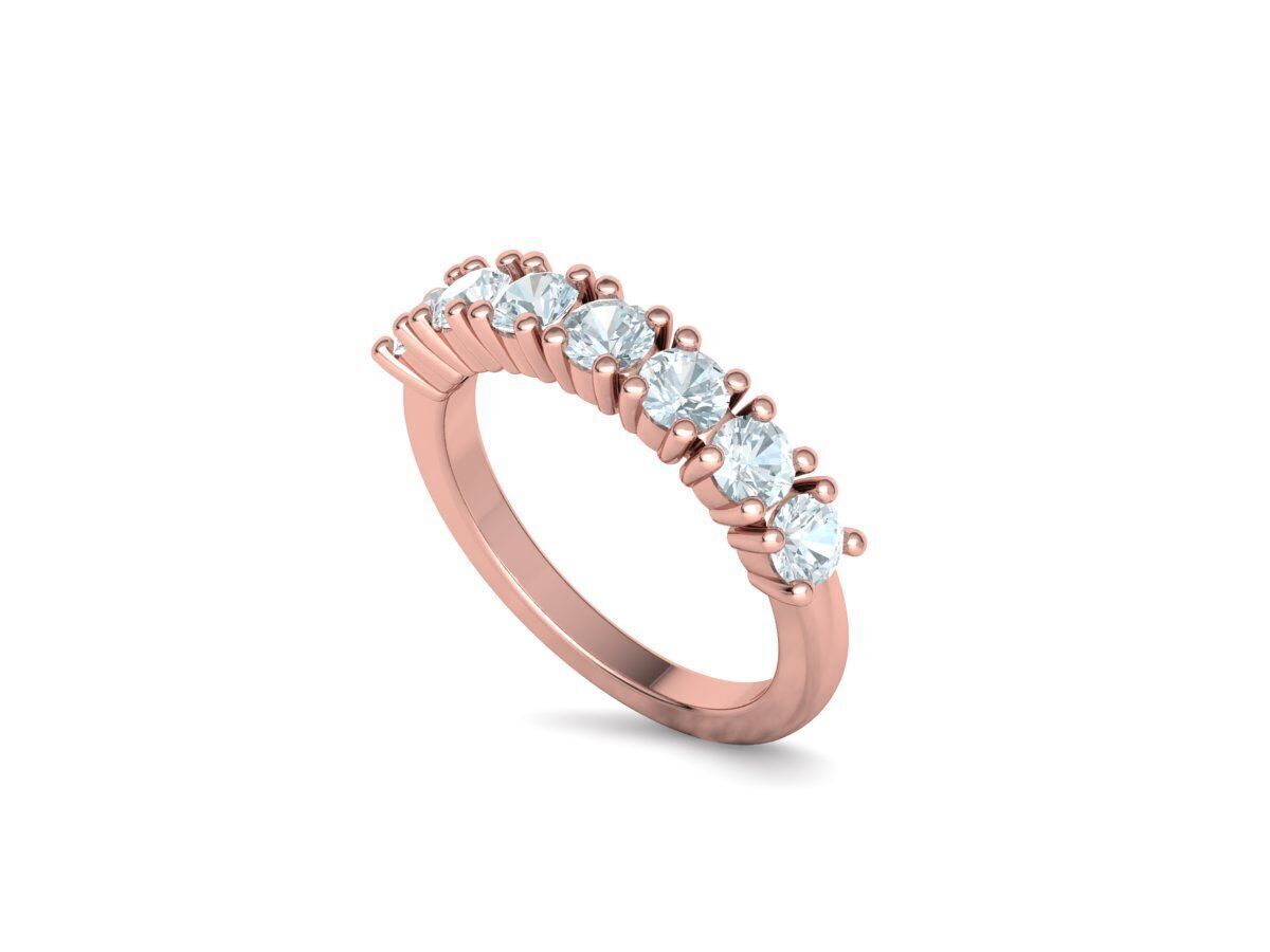 Half Eternity Diamond Ring 7 stone 20 pointers  3dmodel 3D print model_26