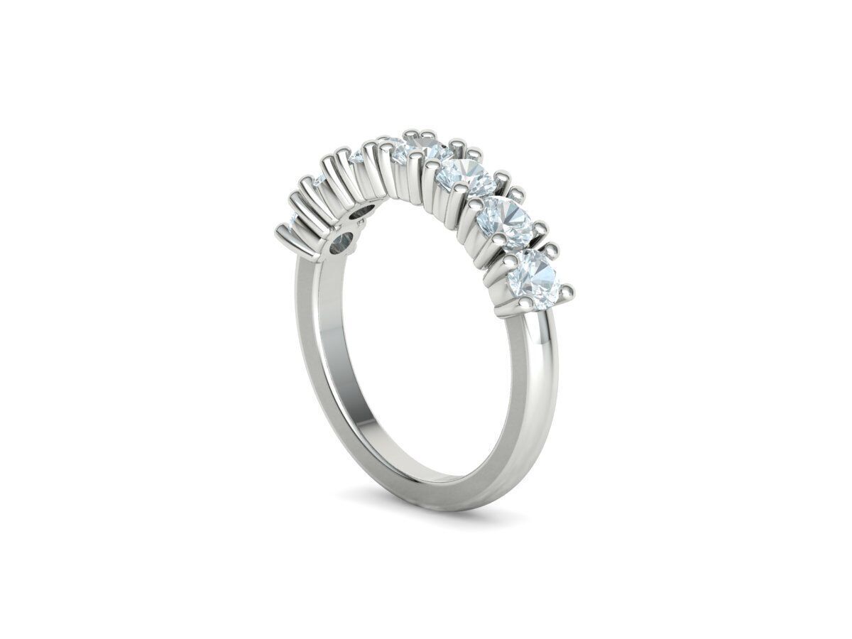 Half Eternity Diamond Ring 7 stone 20 pointers  3dmodel 3D print model_20