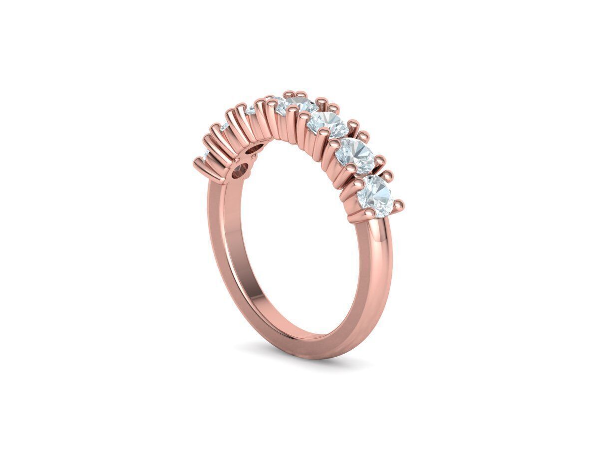 Half Eternity Diamond Ring 7 stone 20 pointers  3dmodel 3D print model_18