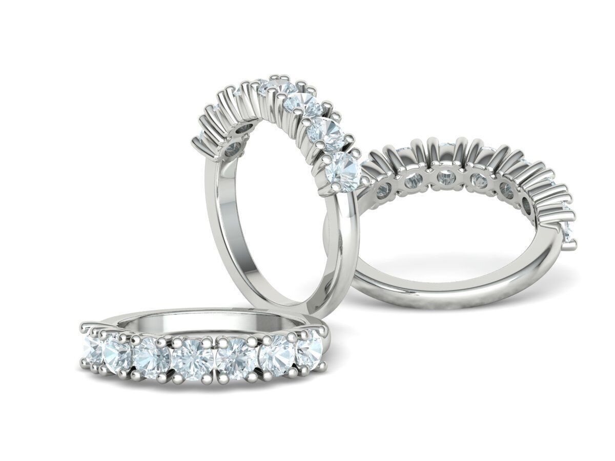 Half Eternity Diamond Ring 7 stone 20 pointers  3dmodel 3D print model_31