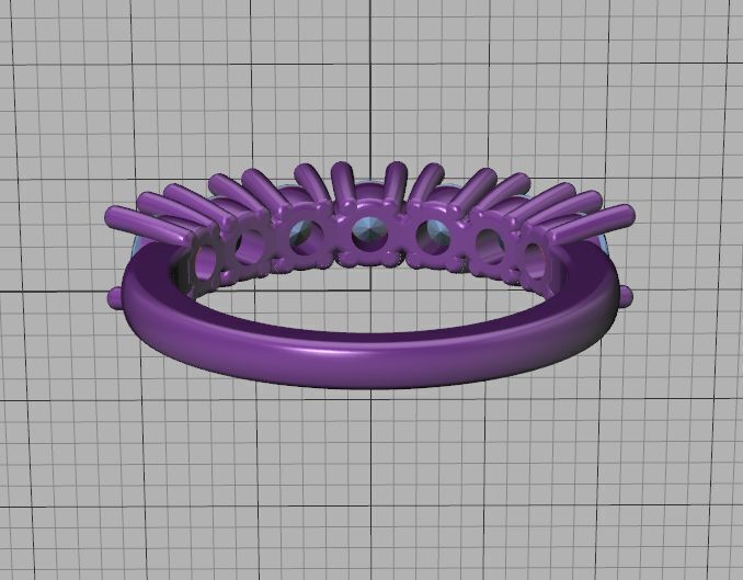 Half Eternity Diamond Ring 7 stone 20 pointers  3dmodel 3D print model_36