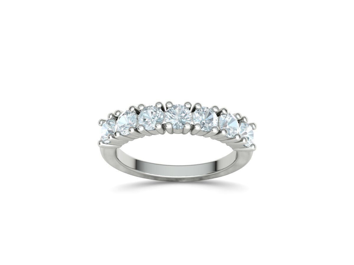 Half Eternity Diamond Ring 7 stone 20 pointers  3dmodel 3D print model_14