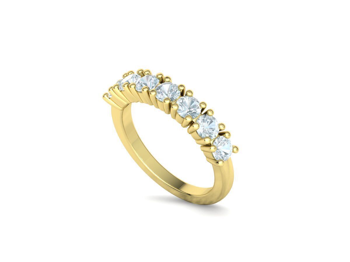 Half Eternity Diamond Ring 7 stone 20 pointers  3dmodel 3D print model_27