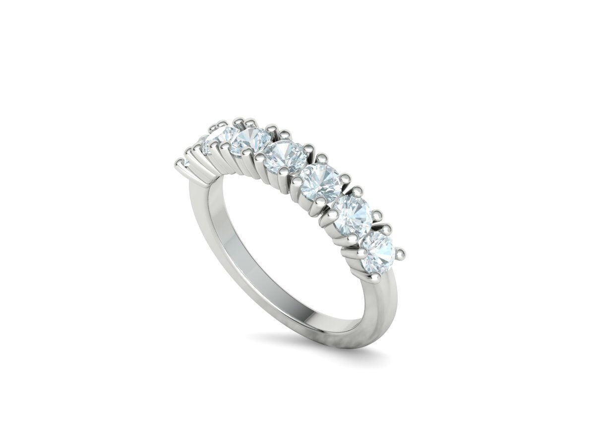 Half Eternity Diamond Ring 7 stone 20 pointers  3dmodel 3D print model_28