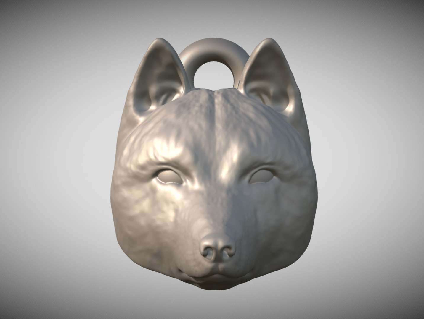 Syberian Husky dog head key ring for 3D printing 3D print model_1