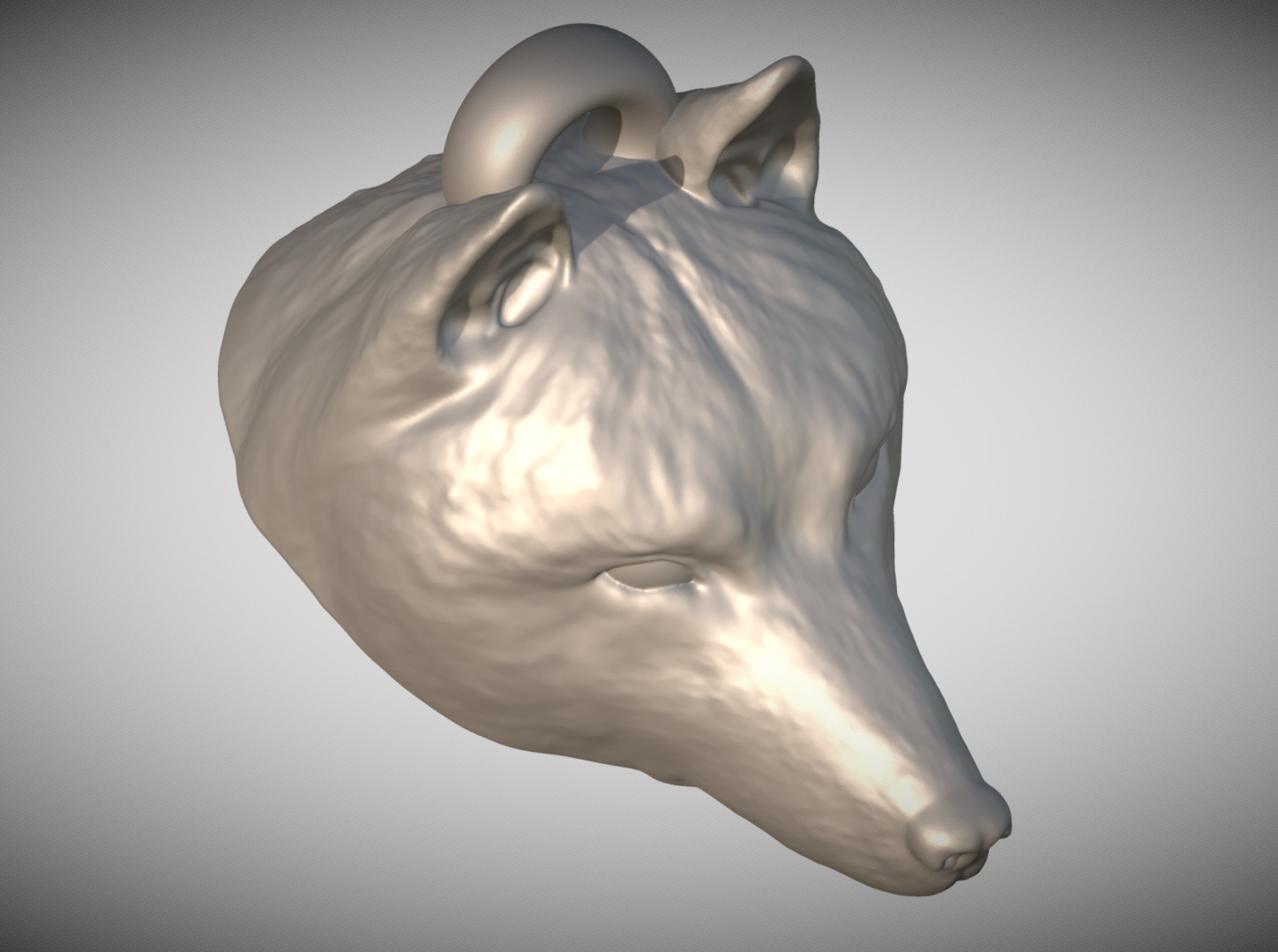 Syberian Husky dog head key ring for 3D printing 3D print model_9