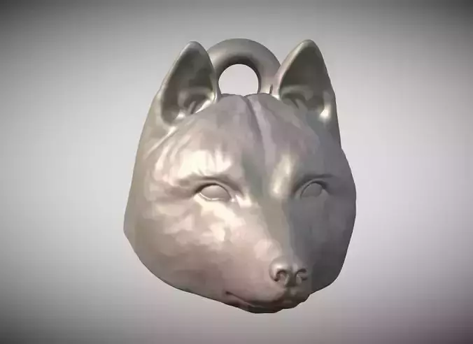 Syberian Husky dog head key ring for 3D printing