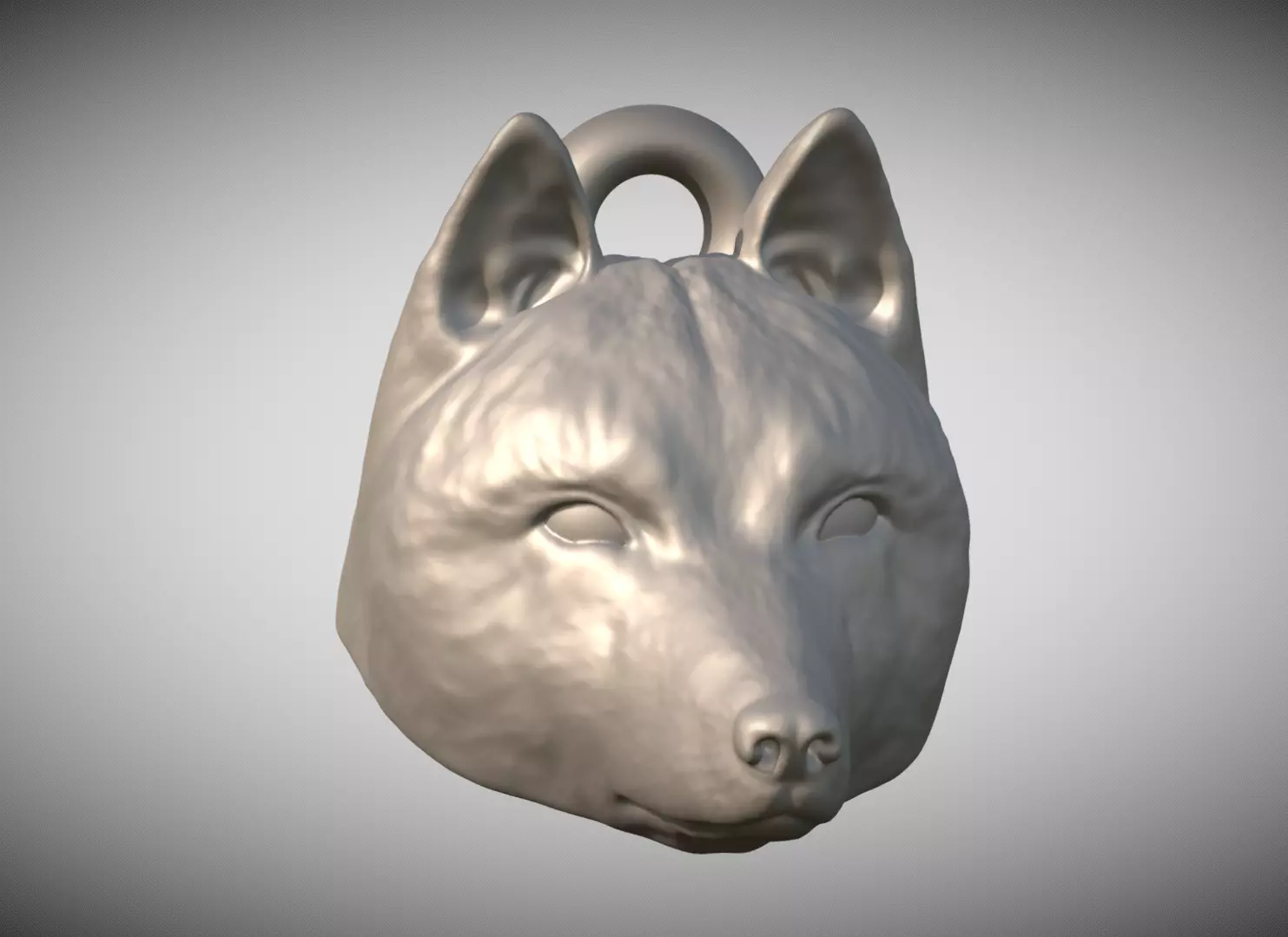 Syberian Husky dog head key ring for 3D printing 3D print model_0