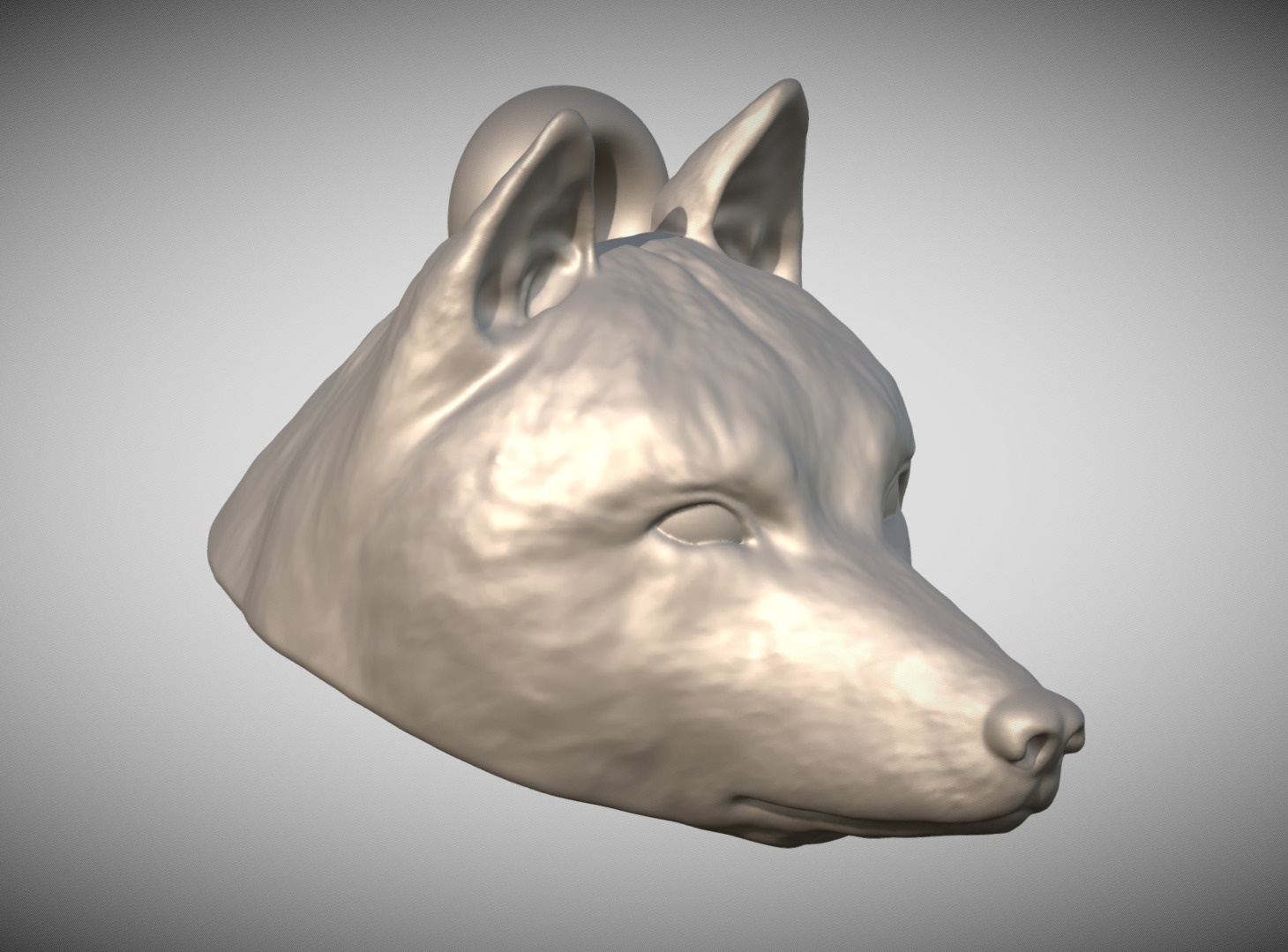 Syberian Husky dog head key ring for 3D printing 3D print model_7