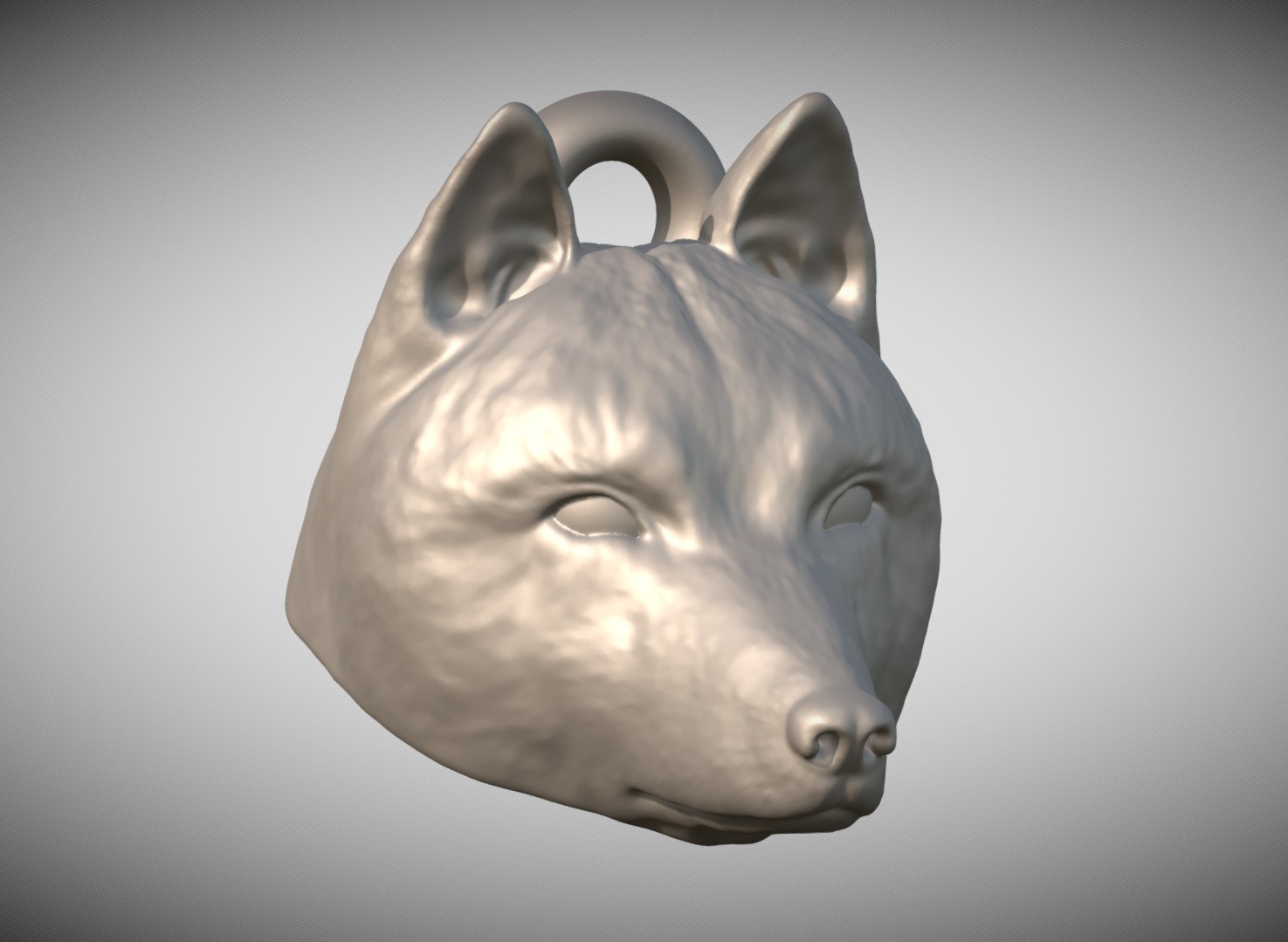 Syberian Husky dog head key ring for 3D printing 3D print model_8