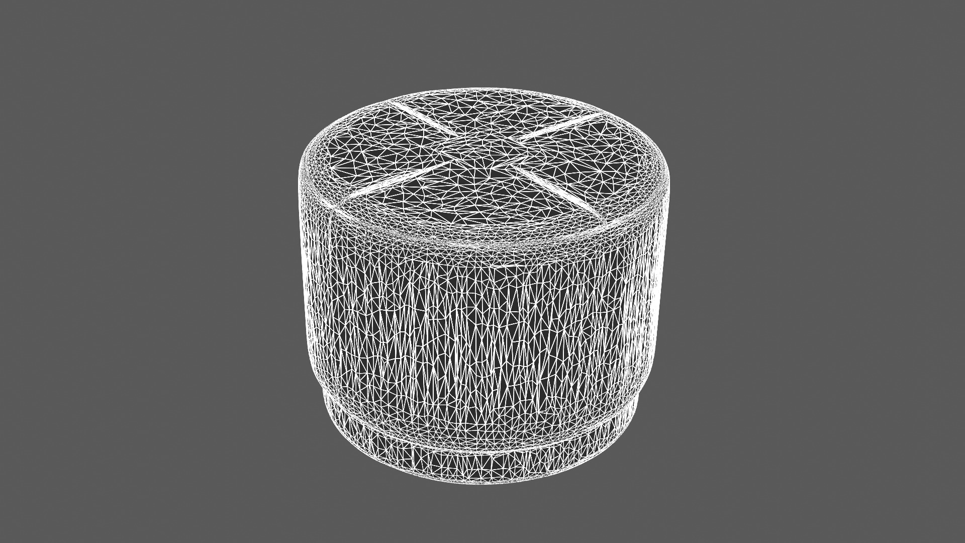 Modern Blue Velvet Ottoman with Gold Base 3D model_6