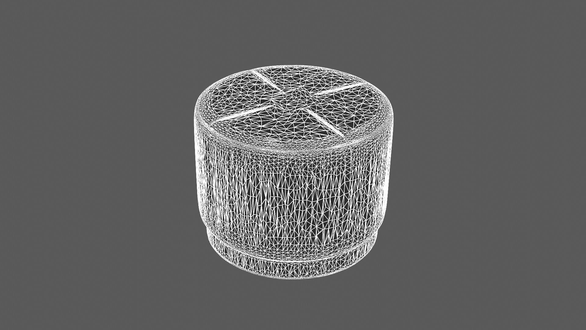 Modern Blue Velvet Ottoman with Gold Base 3D model_8