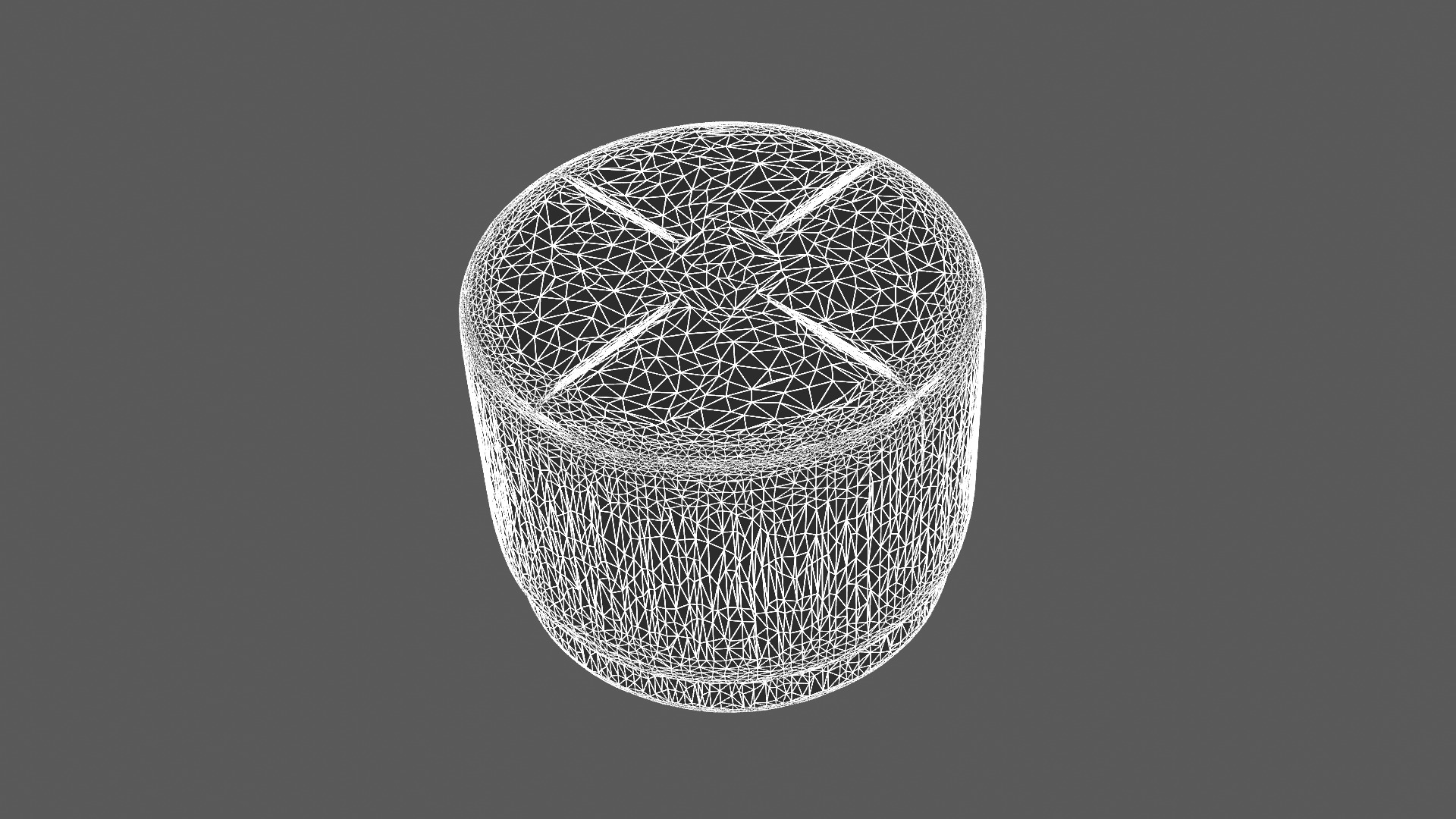 Modern Blue Velvet Ottoman with Gold Base 3D model_10