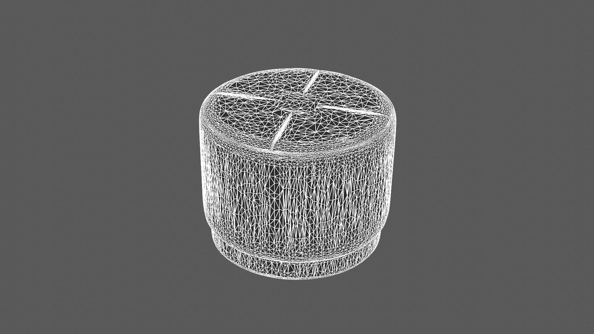 Modern Blue Velvet Ottoman with Gold Base 3D model_7