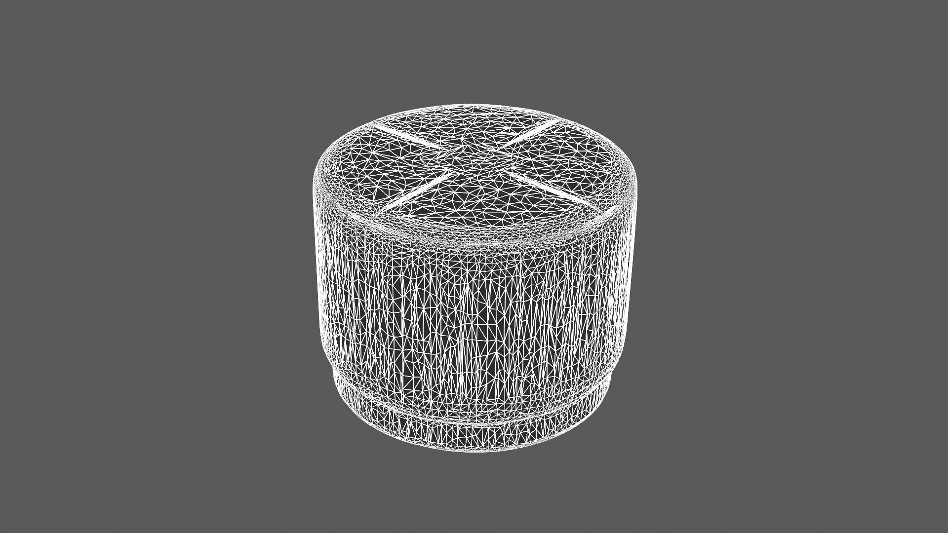 Modern Blue Velvet Ottoman with Gold Base 3D model_9