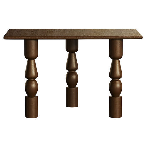 Solid Wood Console Table Low-poly 3D model