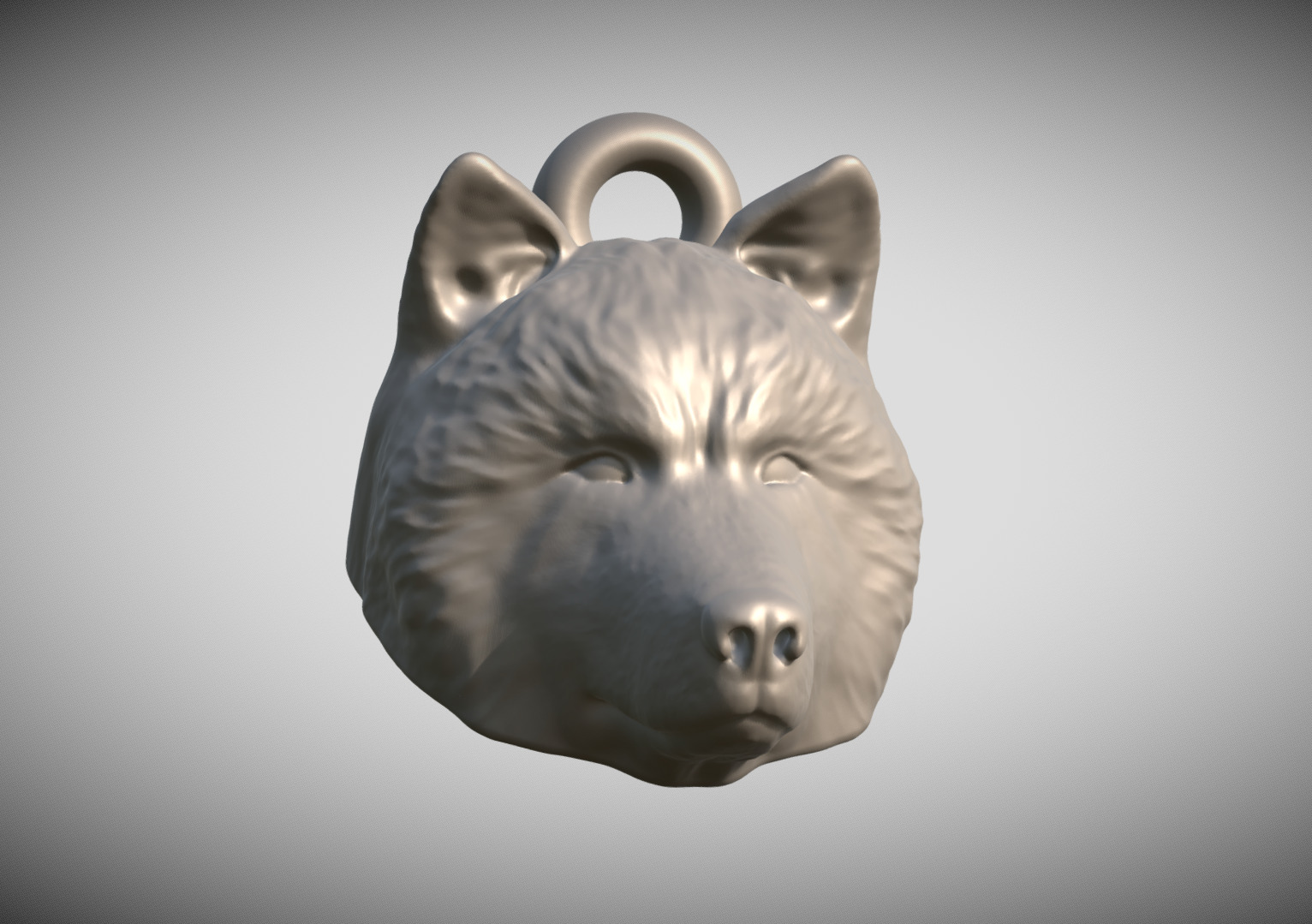 Alaskan Malamute dog head key ring for 3D printing 3D print model_8