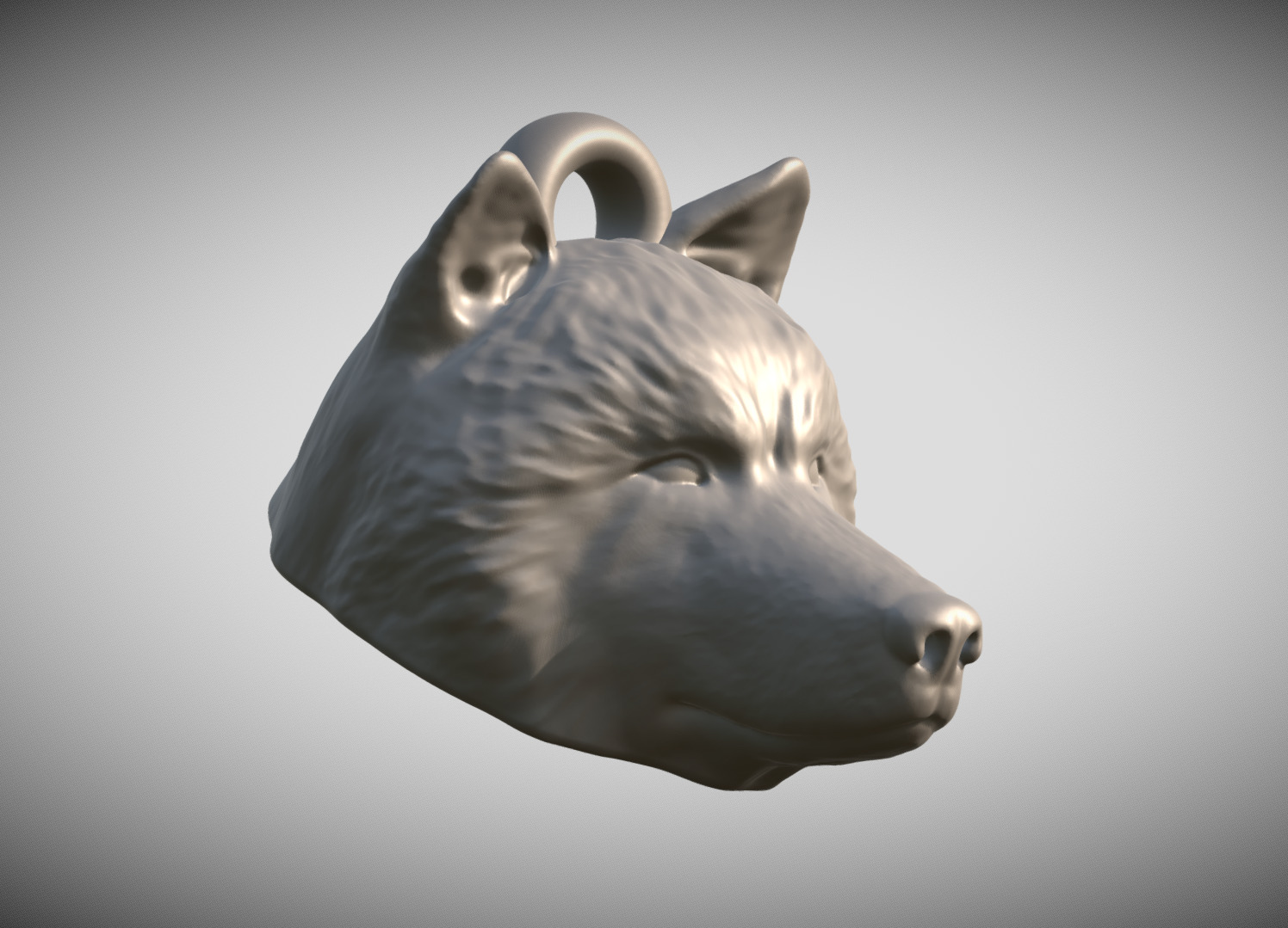 Alaskan Malamute dog head key ring for 3D printing 3D print model_7