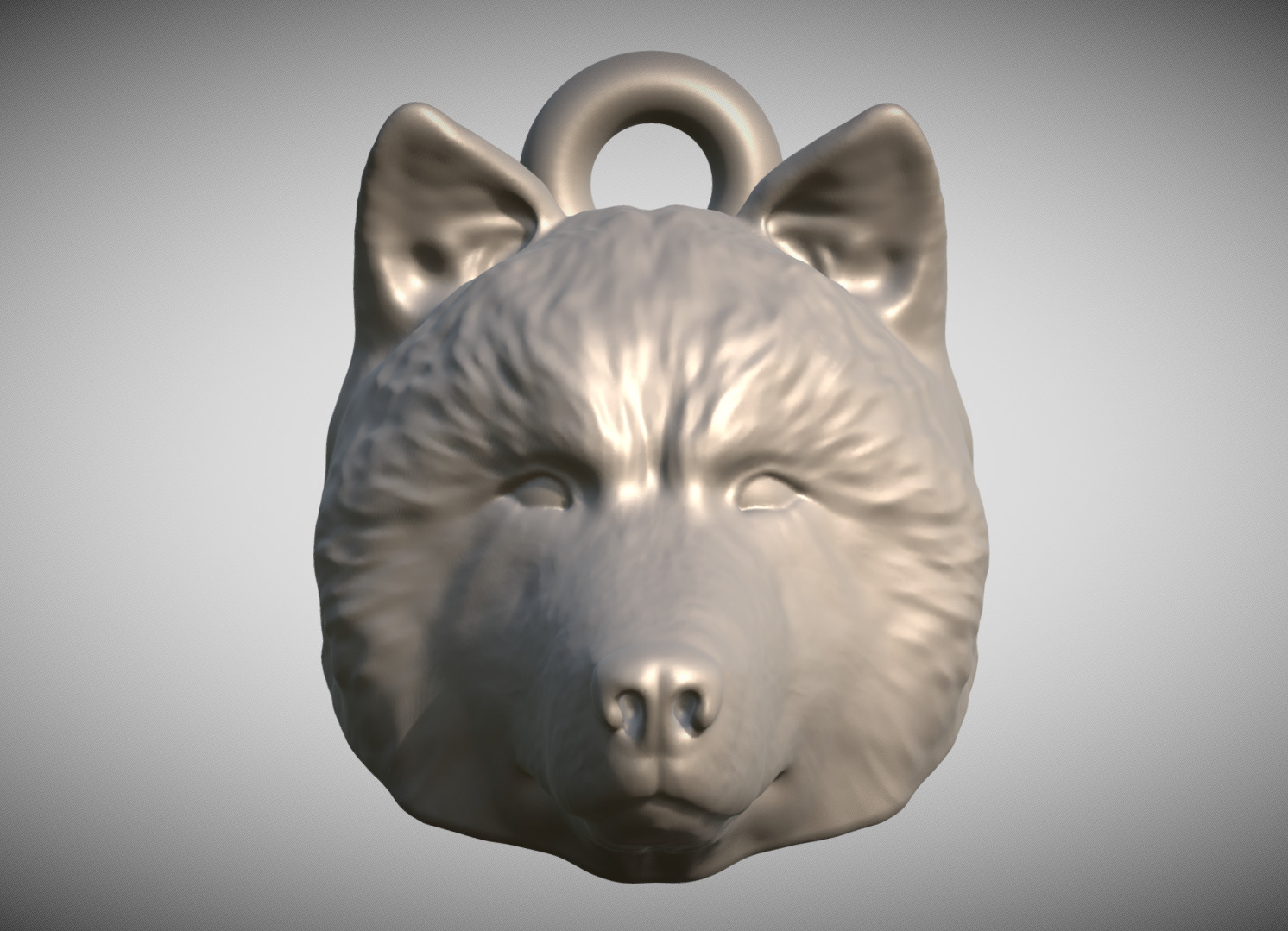 Alaskan Malamute dog head key ring for 3D printing 3D print model_1