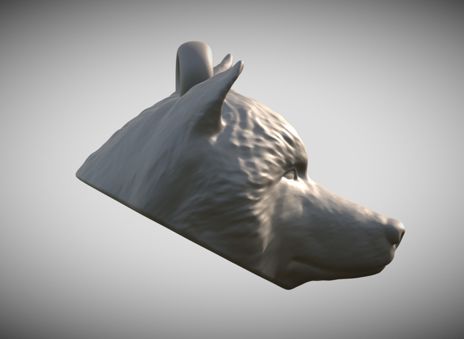 Alaskan Malamute dog head key ring for 3D printing 3D print model_6