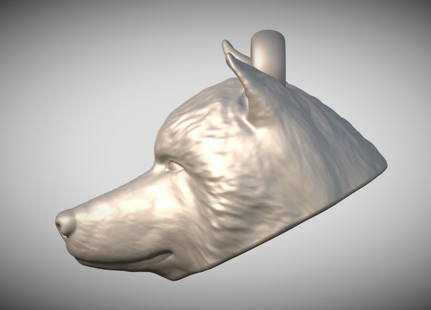 Alaskan Malamute dog head key ring for 3D printing 3D print model_3