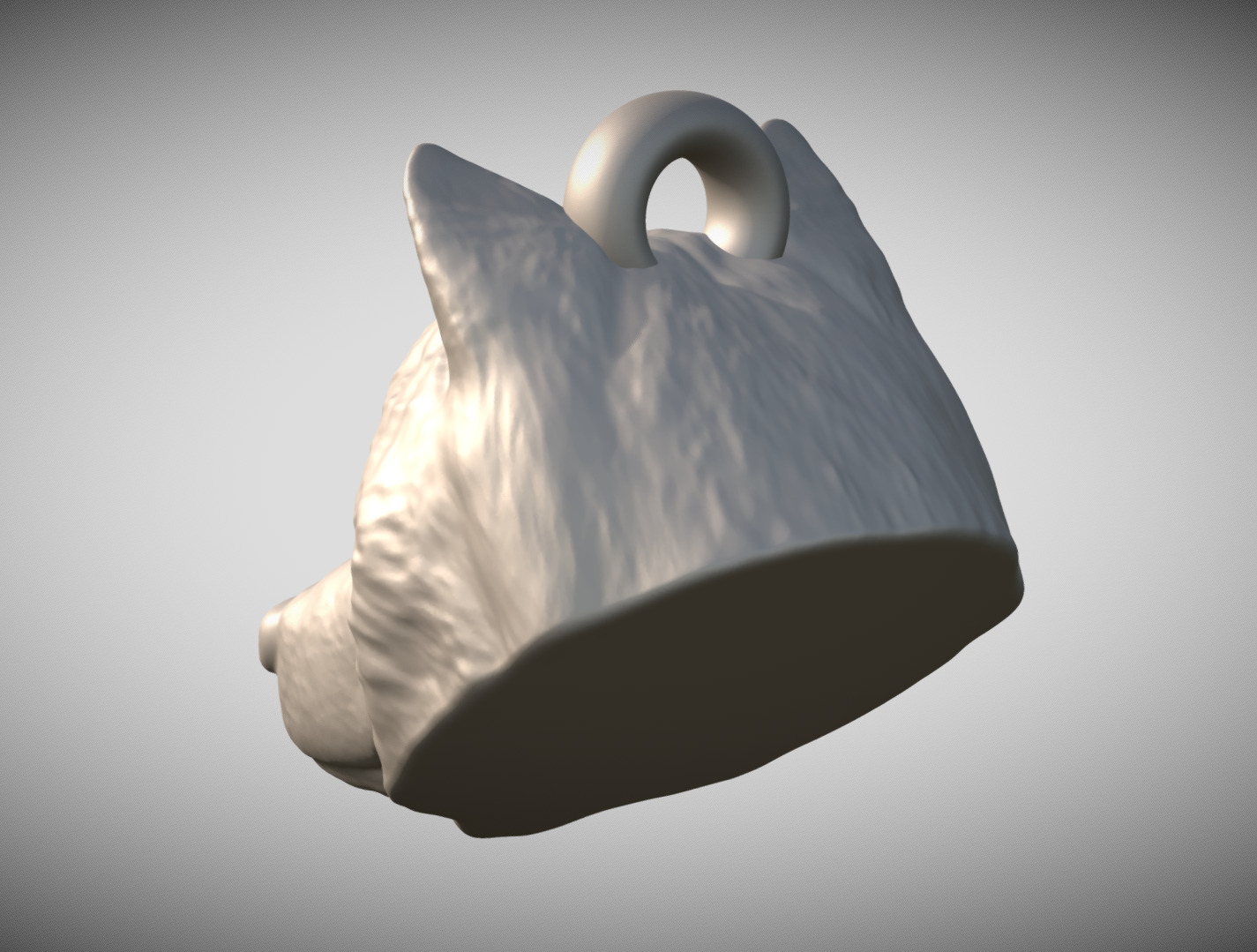 Alaskan Malamute dog head key ring for 3D printing 3D print model_4