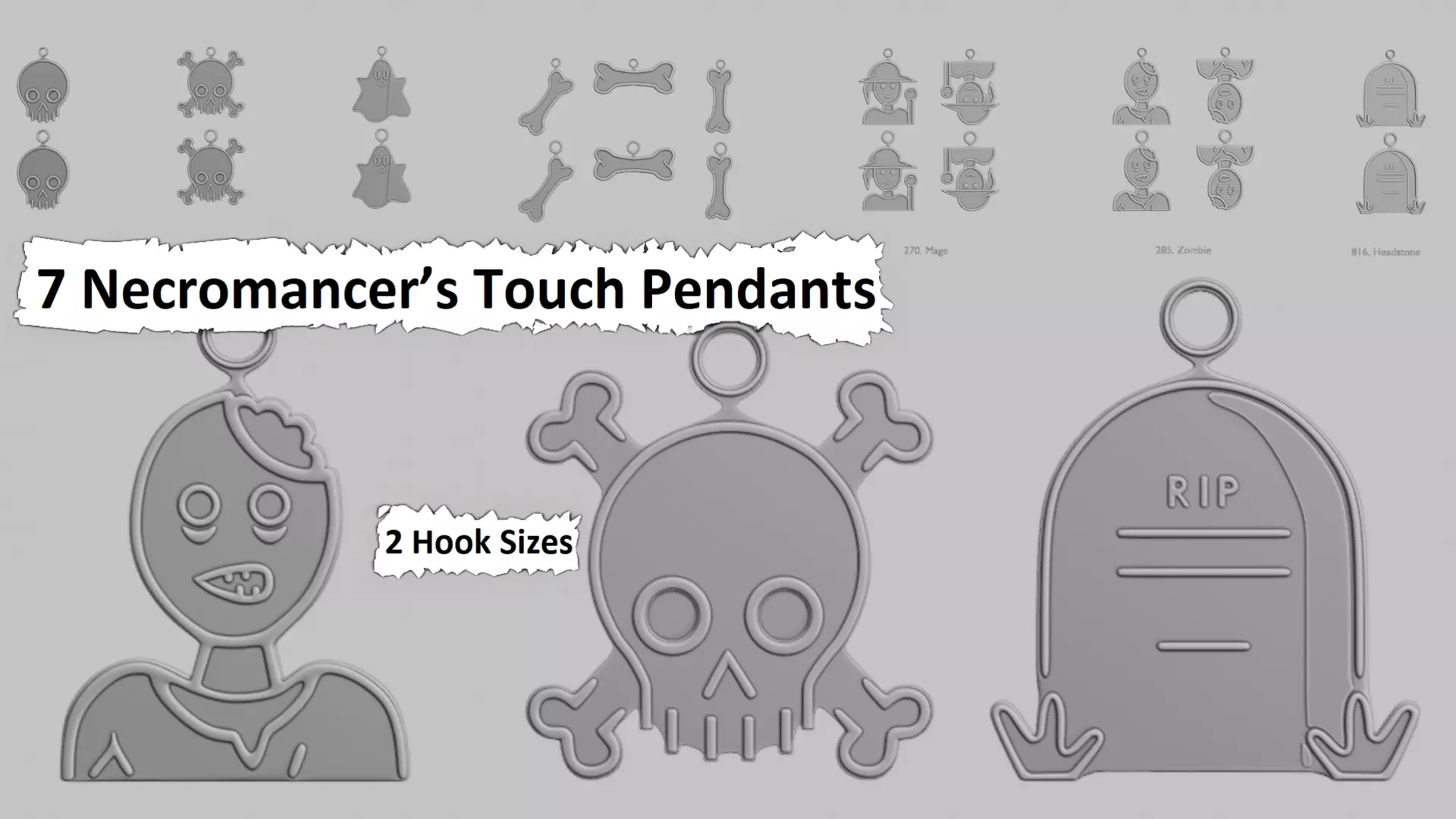 Necromancers Touch Mini STL Pendant Set 3D print model