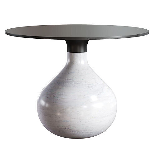 Round marble coffee table Low-poly 3D model