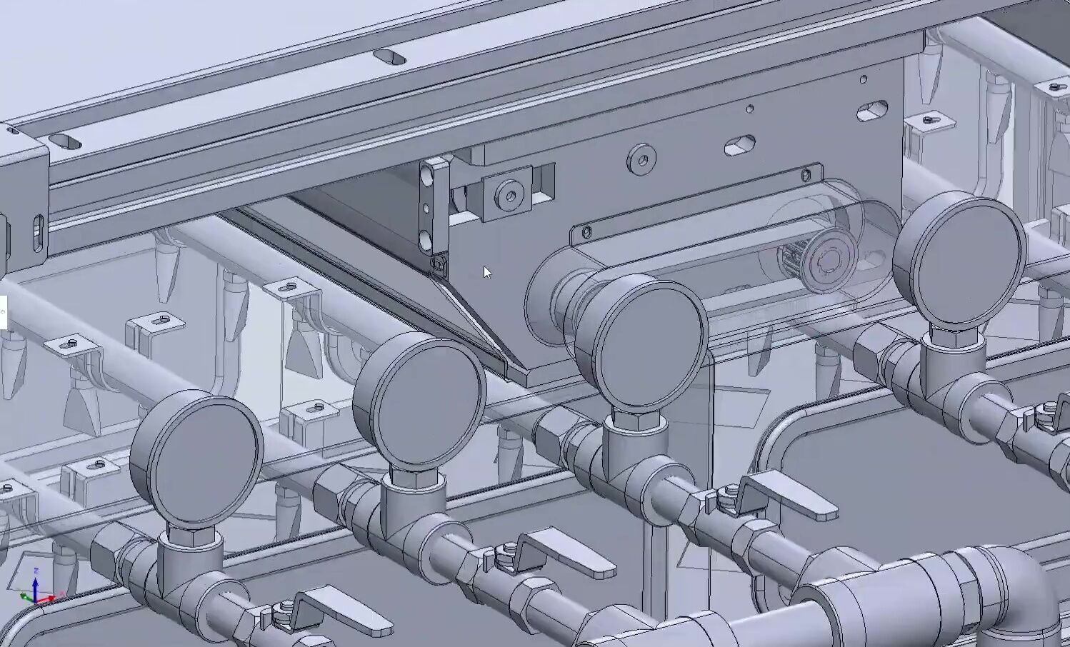 Industrial Panel Washing and Drying Machine with Conveyor System 3D model_4