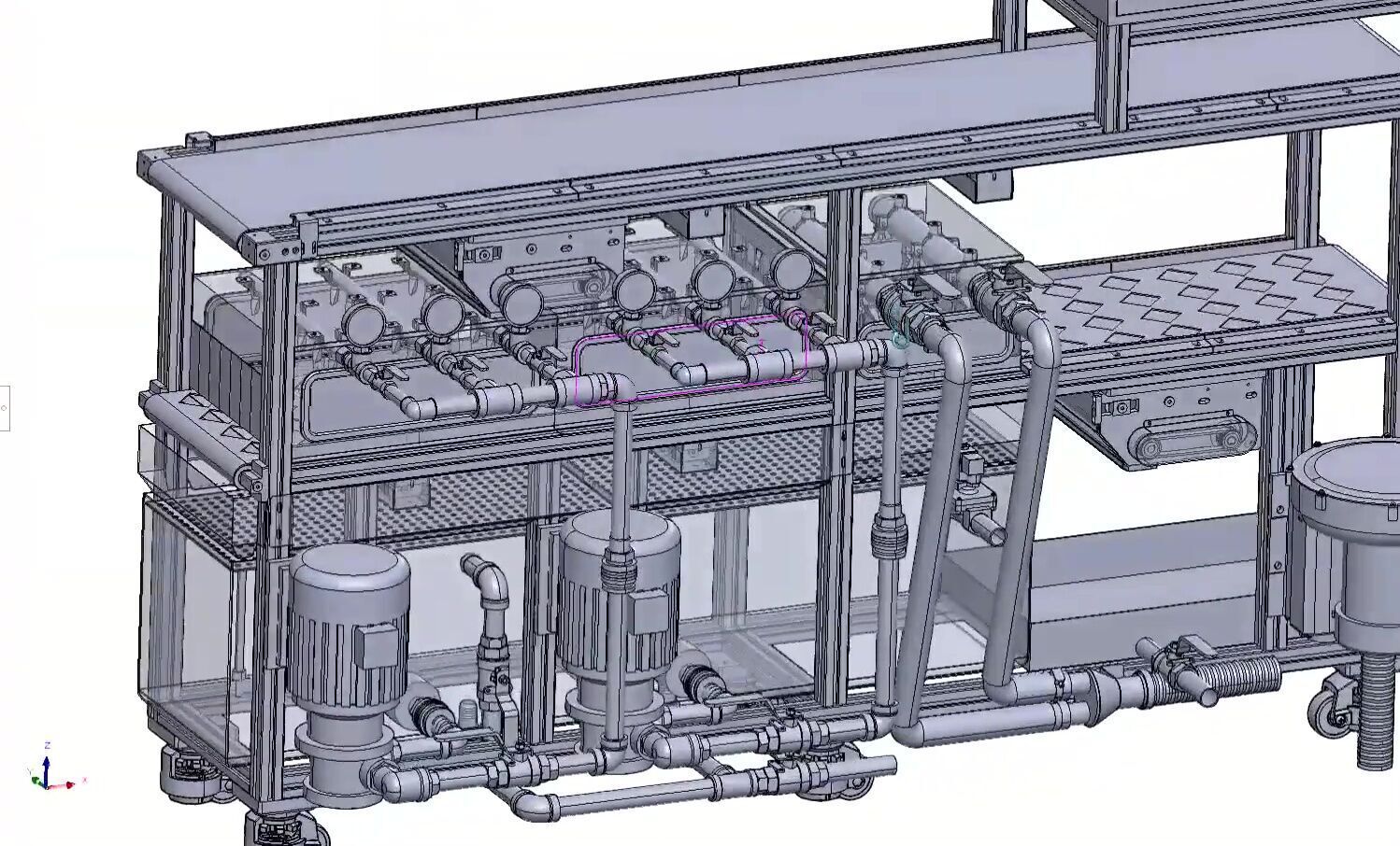 Industrial Panel Washing and Drying Machine with Conveyor System 3D model_5