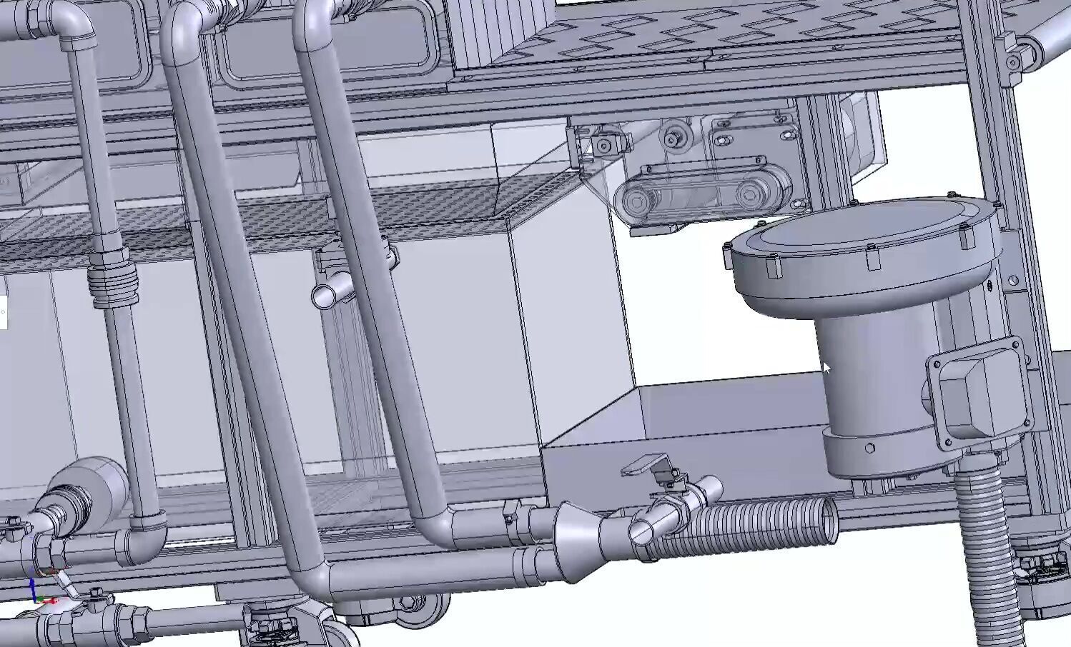 Industrial Panel Washing and Drying Machine with Conveyor System 3D model_12