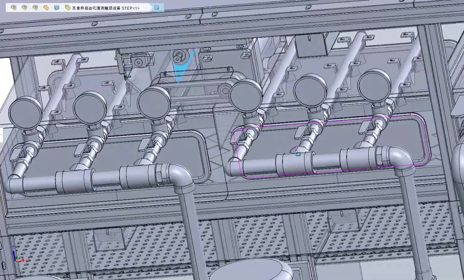 Industrial Panel Washing and Drying Machine with Conveyor System 3D model_6