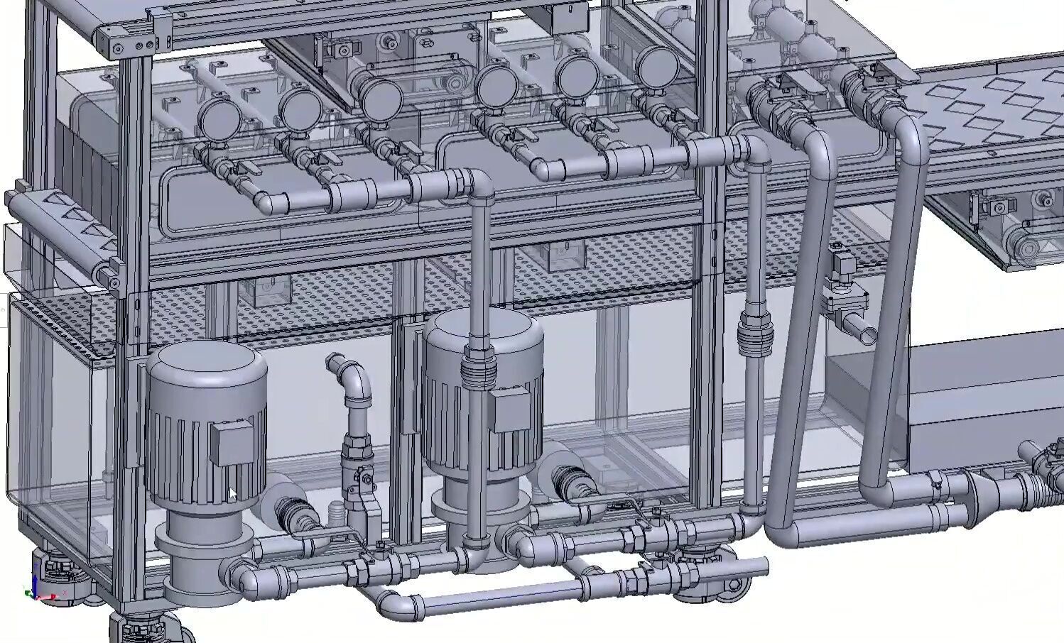 Industrial Panel Washing and Drying Machine with Conveyor System 3D model_16