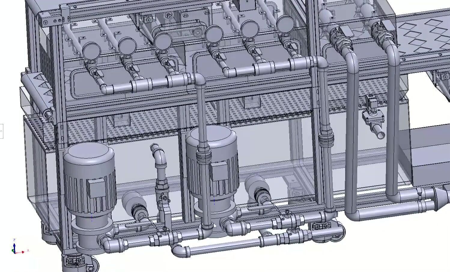 Industrial Panel Washing and Drying Machine with Conveyor System 3D model_20