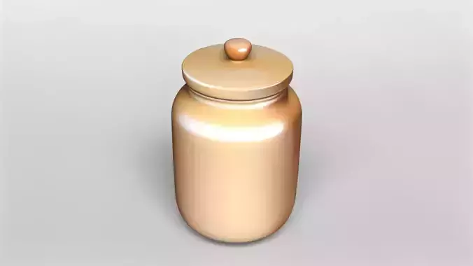 Ceramic Storage Jar with Wooden Lid 3D Model