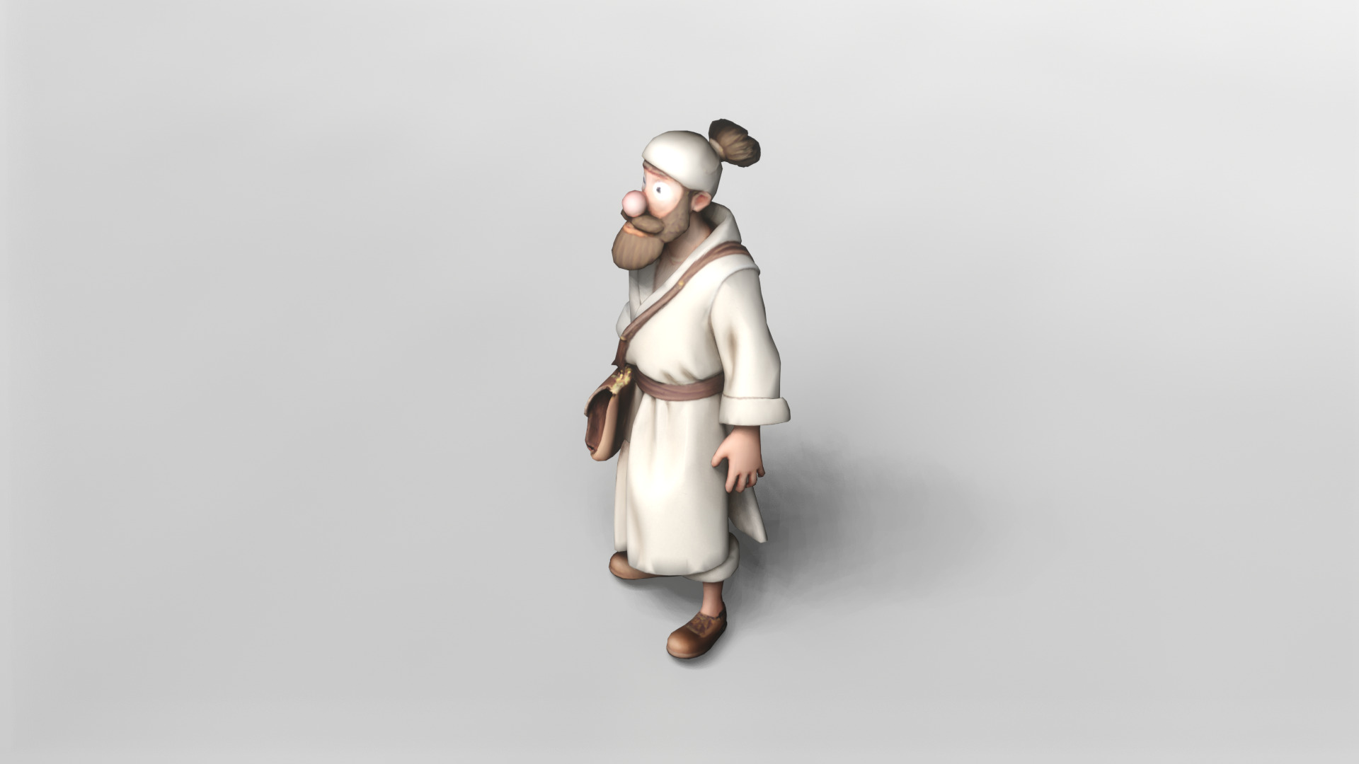 Stylized Medieval Traveler Character 3D Model 3D model_2