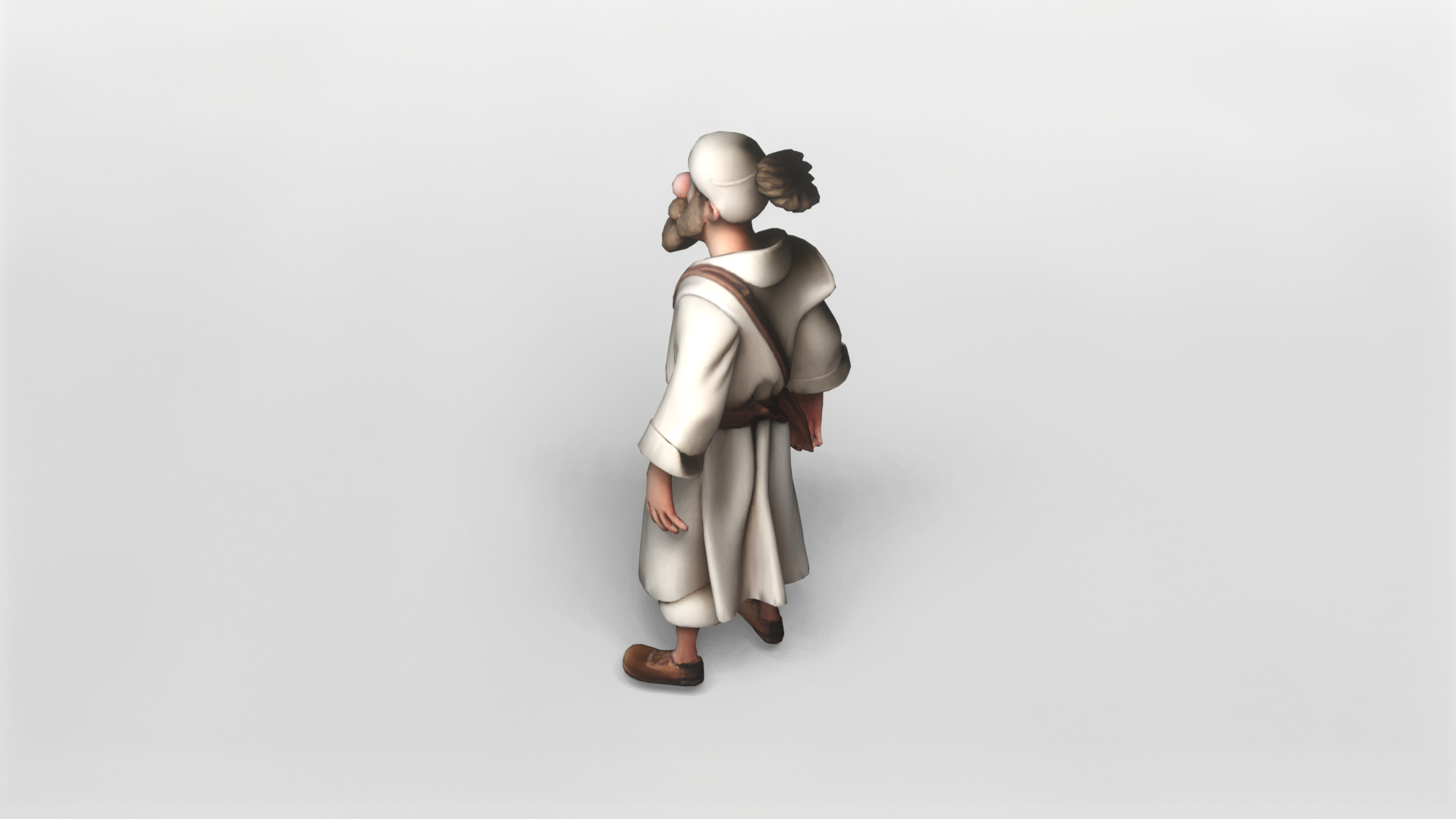 Stylized Medieval Traveler Character 3D Model 3D model_3