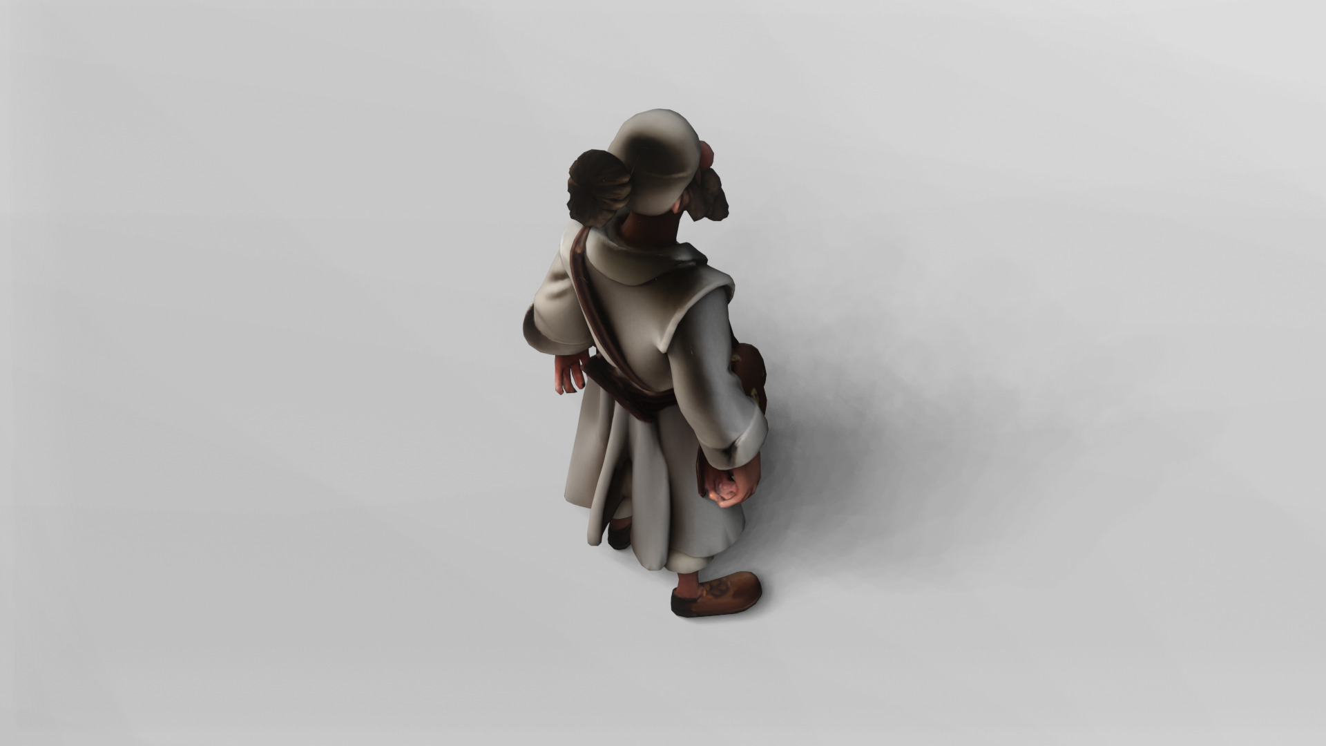 Stylized Medieval Traveler Character 3D Model 3D model_4