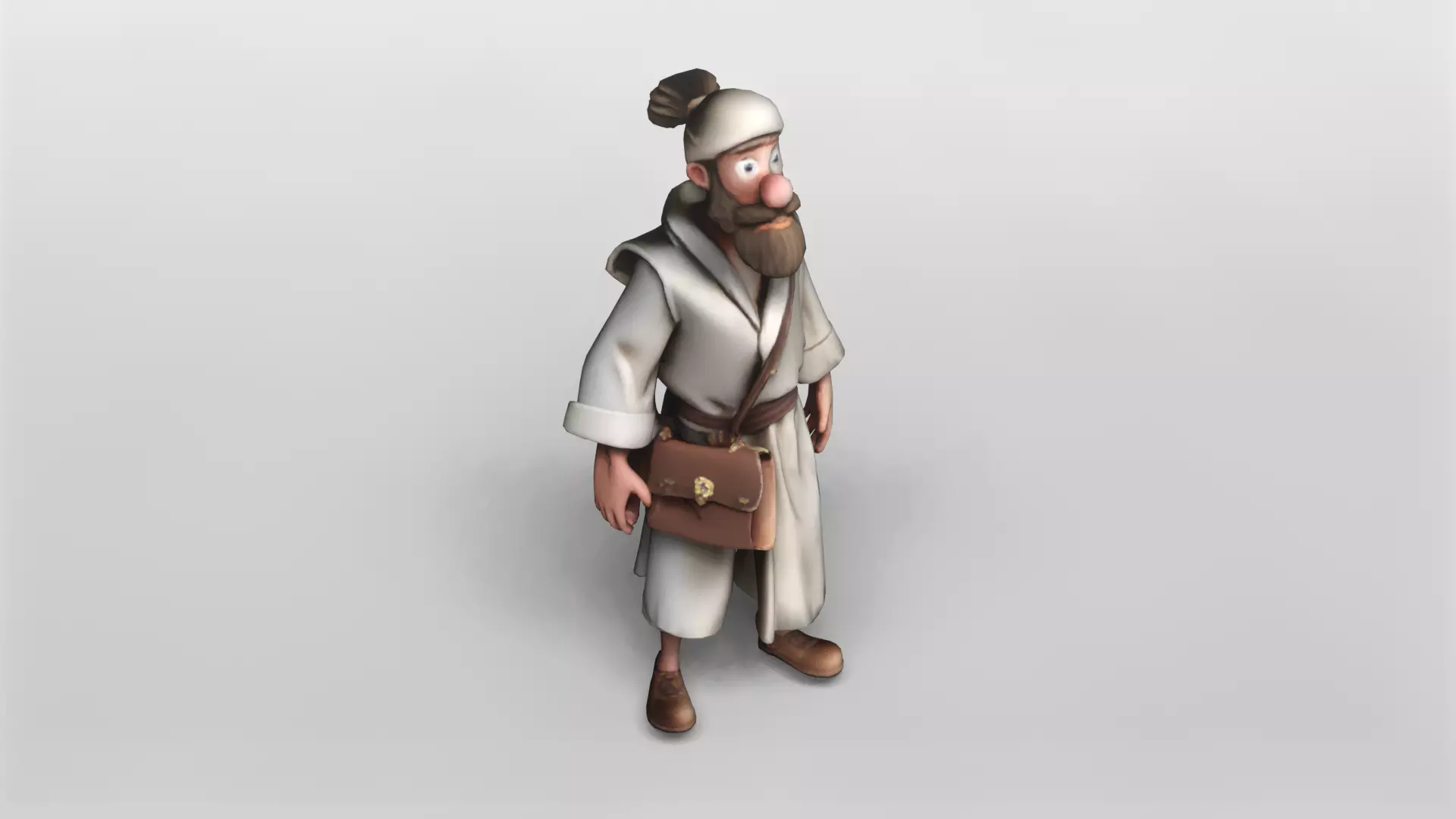 Stylized Medieval Traveler Character 3D Model 3D model_0