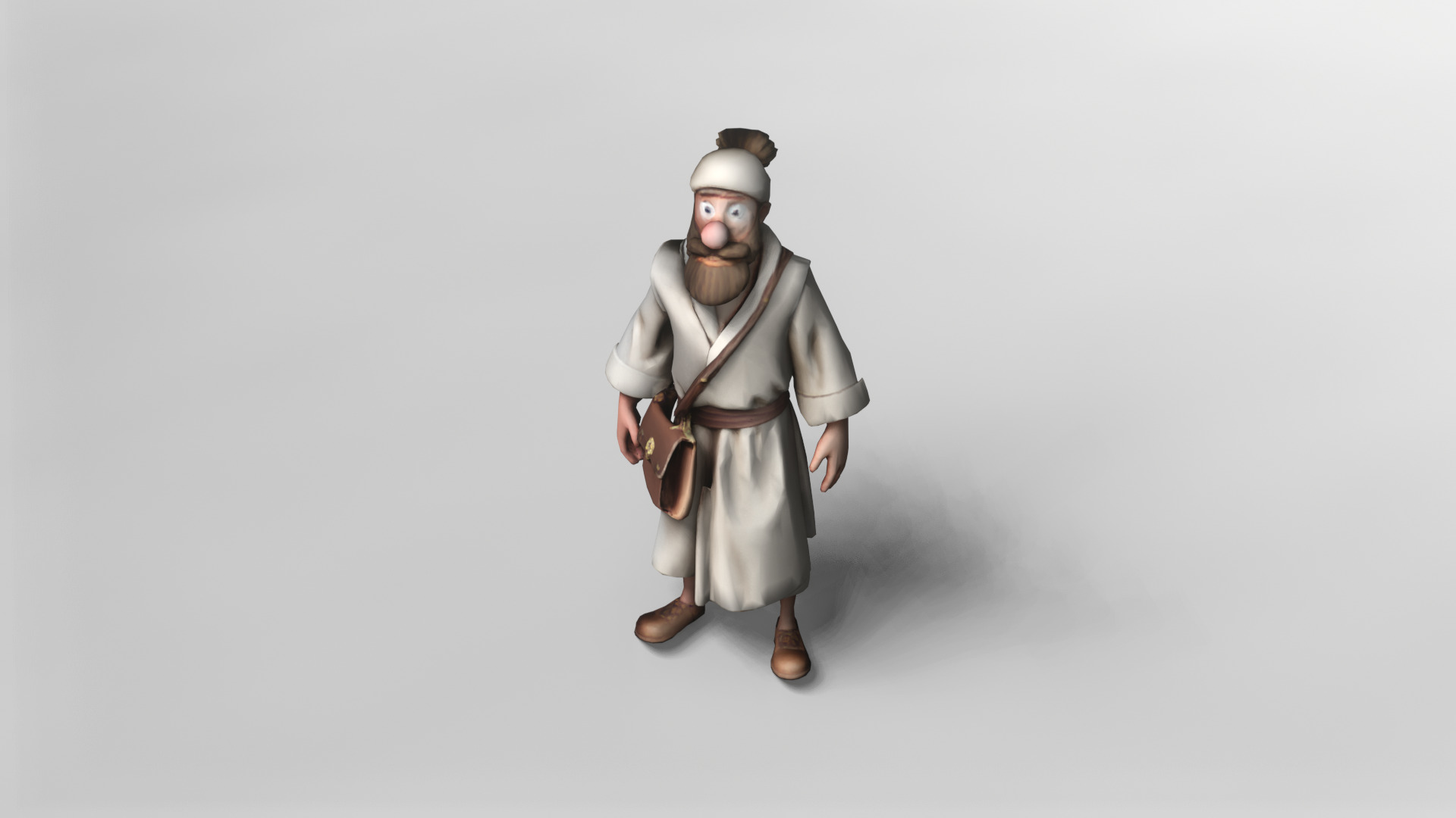 Stylized Medieval Traveler Character 3D Model 3D model_1