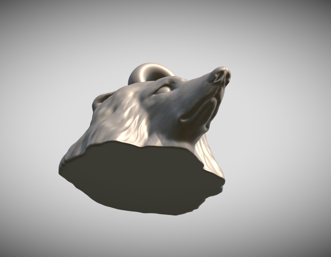 Rough Collie dog head key ring for 3D printing 3D print model_10